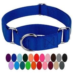 Imagem de Coleira Country Brook Petz Martingale para cães - Coleira de treinamento resistente sem fivela - Coleira para cães de serviço para todos os filhotes - Coleção vibrante e colorida (azul royal, 9,5 cm,