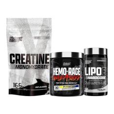 Imagem de Kit HemoRage 180G + Creatine Pura 500G + Lipo6 60Caps Nutrex-Unissex