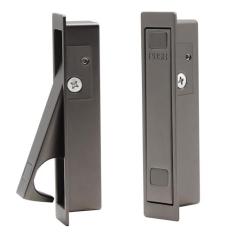 Imagem de Dontay Puxador de porta de bolso, puxador de borda de dedo de pressão, puxador de porta de montagem embutida para porta deslizante de bolso, ferragens de porta de desvio retangular embutida, puxador