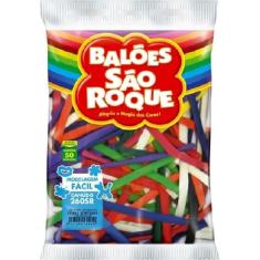 Imagem de Balão Bexiga Canudo 260 Com 50 Unidades - São Roque