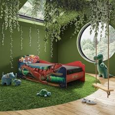 Imagem de Cama Infantil em Mdf Linha Dinossauro Vermelho