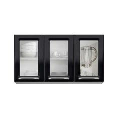 Imagem de Armário Aéreo de Cozinha 3 Portas com Vidro IPV3-105 Luce Itatiaia Preto