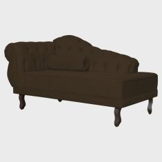 Imagem de Recamier Larissa Lado Direito 1,20 cm Veludo Marrom - Montanaris Decor