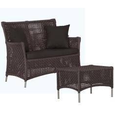 Imagem de 1 Sofá Área e Mesa Igapó Alumínio Pintura Fendi Corda Náutica Estofado Impermeável Almofada 9 Trama