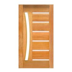 Imagem de Porta de Madeira BBB Friso Metálico Arco p/Vidro Maciça Cedro Arana Ca