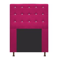 Imagem de Cabeceira Estofada Dama 90 Cm Solteiro Com Strass  Suede Pink - Adj Decor
