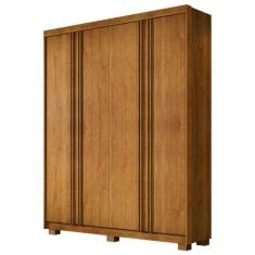 Imagem de Guarda Roupa Solteiro Lisboa 4 Portas Ripadas 100% Mdf - Benetil