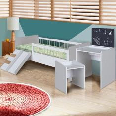 Imagem de Conjunto Quarto Infantil Melvin Com Cama Montessoriana Branco Shop JM