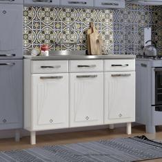 Imagem de Balcão de Cozinha em Aço Triplo Star New Telasul Branco