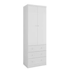 Imagem de Guarda-Roupa Infantil 2 Portas E 3 Gavetas 100% Mdf Smim New Móveis Peroba Branco Brilho