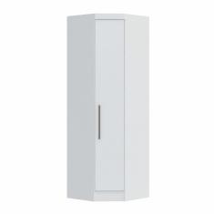 Imagem de Armário Guarda Roupa de Canto Oblíquo 1 Porta Infinity Móveis Castro Branco Line