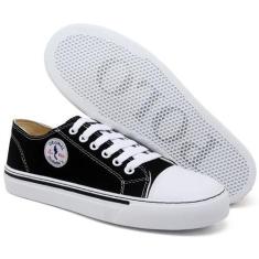 Imagem de Tênis Feminino Casual Cano Baixo Leve E Básico Na Cor Preto Do 34 Ao 3