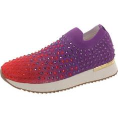 Imagem de Kenneth Cole REACTION Tênis feminino Cameron Jewel Jogger, Malha vermelha, 36
