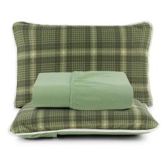 Imagem de Lençol King 3pçs 100% Algodão Verde com Elástico e Fronha