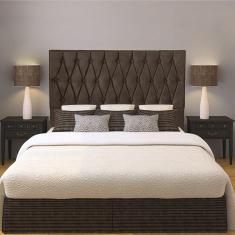 Imagem de Cabeceira Solteiro 0,90m Suede Marrom Dal Poz Estofados