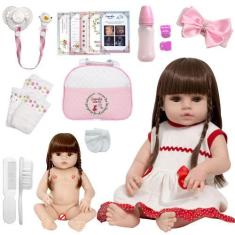 Imagem de Boneca Reborn Menina Itens Corpo De Vinil Pode Dar Banho - Cegonha Reb