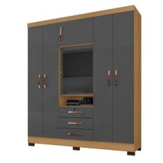 Imagem de Guarda Roupa De Casal 6 Portas E 3 Gavetas Com Espelho Devon - Édecasa