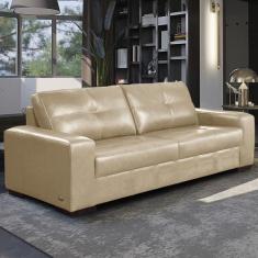 Imagem de Sofá Decorativo 2 Lugares Turim 150cm Couro Bege G58 - Gran Belo