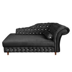 Imagem de Divã Chesterfield Juliette 160cm Pés Chanfrado Preto