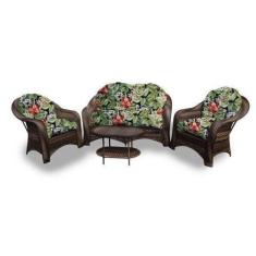 Imagem de Conjunto Naxos - 1 Sofá 2 Lugares + 2 Poltronas + 1 Mesa Centro - Saqu