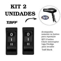 Imagem de Kit 2 Chaves Interruptor Com Diodo Para Secador De Cabelo Taiff Black