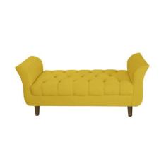 Imagem de Recamier Estofado Para Quarto Closet 140 Cm Grécia Suede Amarelo - Dl