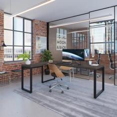 Imagem de Escrivaninha em L Yon Presidente 190x70x75 Terracota