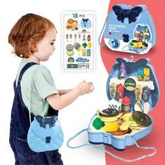 Imagem de Cozinha Infantil Brinquedo Completa Kit Bolsa Maleta Menina - Toy King