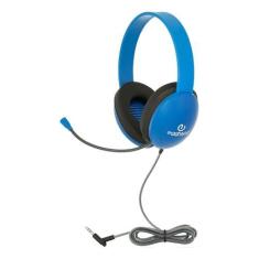 Imagem de Egghead® Fone de ouvido infantil resistente com microfone pescoço de ganso reforçado de aço, cabo Tri-Shield resistente à mastigação, almofadas acolchoadas e faixa de cabeça ajustável