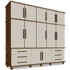 Imagem de Guarda-Roupa Londres 5 Portas Malbec/Off White Luapa Móveis