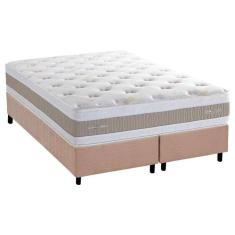 Imagem de Cama Box Queen: Colchão Molas Ensacadas Masterpocket Royals Sleep C1666 + Base Crc Suede Clean