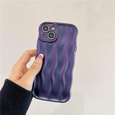 Imagem de Capa de telefone de silicone com padrão de onda 3D de luxo para iPhone 14 13 12 11 Pro Max 14 Pro Max Water Ripple Soft TPU Back Cover, roxo escuro, para iPhone 14Pro Max