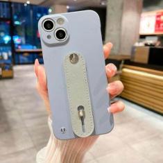 Imagem de Para iPhone 14 Pro Max 13 Pro Max 12 Pro 11 Pulseira de couro de luxo sem moldura Capa de telefone com lente à prova de choque capa de suporte protegida, cinza, para iPhone 11