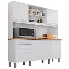 Imagem de Armário de Cozinha Luna 6 Portas 2 Gavetas Imop Cor Branco