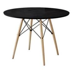 Imagem de Mesa Dkr Eiffel Redondo Tampo De Madeira 110cm 