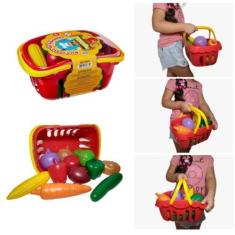 Imagem de Cesta De Frutas Infantil Ou Legumes De Brinquedo - Braskit