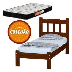 Imagem de Cama Solteiro Com Colchão Cor Castanho - Abs Atacadista