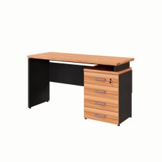 Imagem de Escrivaninha Yaris 4 GV Nogal Sevilha e Preta 135 cm