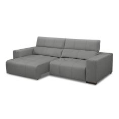 Imagem de Sofá Decorativo Barbosa 5 Lugares Sala De Estar 290cm Reclinável E Retrátil Couro Grafite