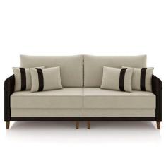 Imagem de Sofá 3 Lugares Living 232cm Zoe K04 Veludo Bege-preto - Mpozenato