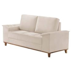 Imagem de Sofá Orion 2 Lugares em Veludo com Almofadas Soltas 160cm Trevo Cor Bege