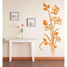 Imagem de Adesivo Decorativo de Parede Floral com Borboletas e Flores para vidro e parede
