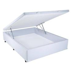 Imagem de Cama Box Baú Casal Branco Sintetico 39x138x188