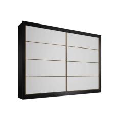 Imagem de Guarda Roupa 2 Portas De Correr E 6 Gavetas Sevilha Branco Preto Europa