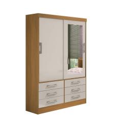 Imagem de Guarda Roupa 2 Portas Meridian Cinamomo com Off white D'Doro