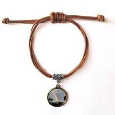 Imagem de DIYthinker Pulseira de couro com corda de couro com estampa florestal, ciência da natureza, presente marrom