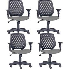 Imagem de Kit 04 Cadeiras de Escritório Giratória Executiva Ergonômica Tech L02 Corino  - Lyam Decor