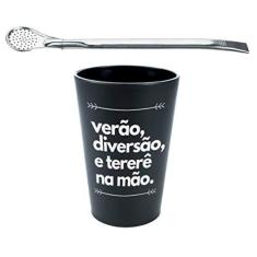 Imagem de KIT COPO DE TERERÉ PLÁSTICO 330ML + BOMBA DE TERERÉ INOX