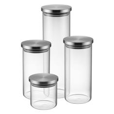Imagem de Conjunto Com 4 Potes Herméticos De Vidro Com Tampa Inox Electrolux