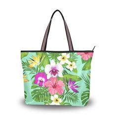 Imagem de Bolsa de ombro feminina My Daily com folhas tropicais, Multi, Large